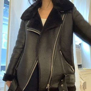 Zara Faux Fur Moto Jacket